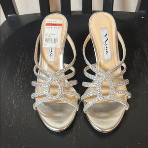 Nina Silver Rhinestone Heels